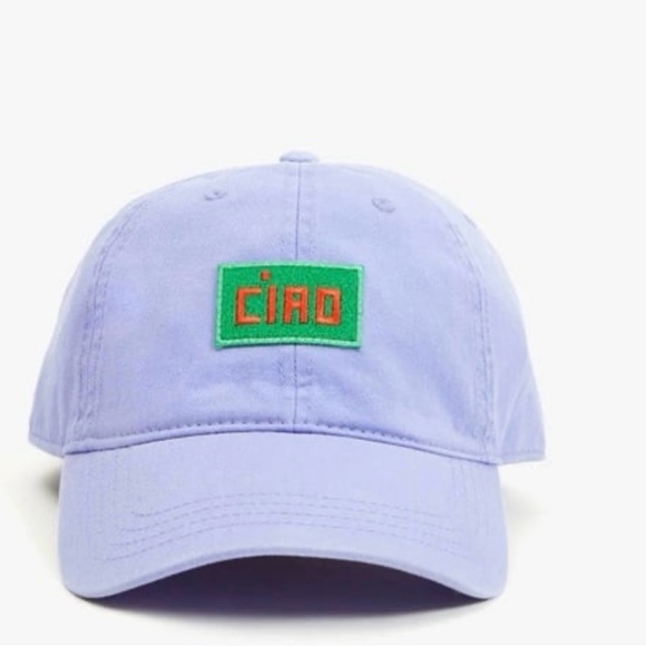Clare V BASEBALL HAT lilac w/ Green Ciao Patch NWT - Picture 2 of 7